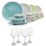 thumbnail of Harmonie Camping Geschirr Set 4 Personen + 4 Weißweingläser