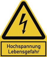 thumbnail of Hochspannung Lebensgefahr, Kombischild, Alu, 400x488 mm