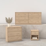 thumbnail of WellHome - Aparador Duplo com 6 Gavetas em cor Carvalho 144 x 31 x 69 cm - Ebro Oak