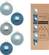 thumbnail of 20 Weihnachtskugeln 6cm Glas Christbaumkugeln Weihnachtsbaumkugeln Set blau Mix