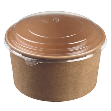 SOLIA Saladier rond Ecokraft + couvercle 1000 ml - ES31276 - par 250 pièces