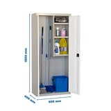 thumbnail of Putzmittelschrank AMEGO | HxBxT 180x60x40cm | 3x Fachboden | Weiß-Grau