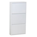 thumbnail of Pisa Schuhschrank mit 3 Klappen/Türen in Metall weiss. Fertig montiert geliefert.
