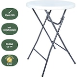 thumbnail of BRASQ Statafel Set van 6 Wit/Grijs ø80 x 110 cm - Bartafel - Vouwtafel - Inklapbaar van kunststof en metaal voor binnen en buiten