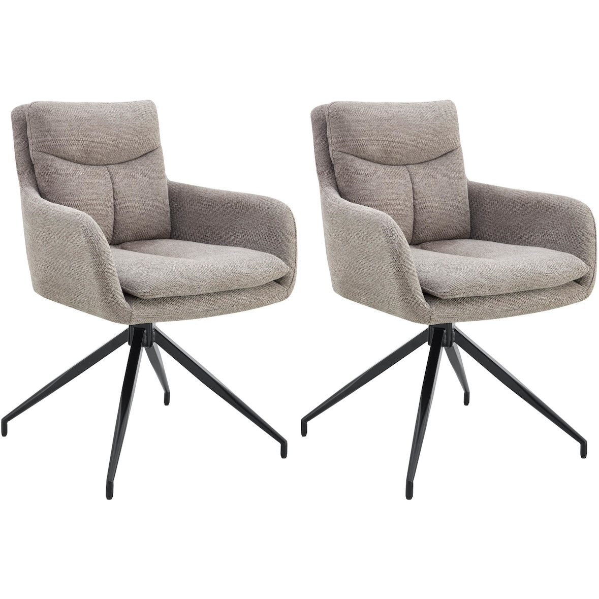 2er Set Esszimmerstuhl DUTOR - Stoff Taupe 57x62x83 cm | Essstühle Esszimmerstühle Küchenstühle Wohnzimmerstühle