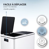 thumbnail of Kitchen Move Poubelle pédale tri sélectif MAJOR blanc 60L Acier inoxydable Blanc