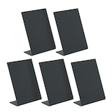 thumbnail of Securit® tableau noir de table A7 vertical en forme de L. Face avant givrée avec dos brillant - lot de 5