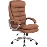 thumbnail of Décoshop26 - Fauteuil de bureau sur roulettes mécanisme de bascule intégré charge maximale 235 kg en similicuir marron clair cadre 10_0006958