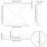 thumbnail of Helloshop26 - Set mit 2 verstellbaren Couchtischbeinen 50 x 42–43,3 cm modernes Design Wohnzimmer weißer Stahl 02_0056991