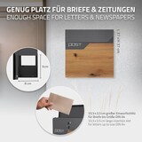 thumbnail of ECD Germany Standbriefkasten Anthrazit Edelstahl 170 cm mit Zeitungsfach, Postkasten Holzoptik, pulverbeschichteter Stahl