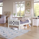 thumbnail of Einzelbett 90x200 cm aus massivem Kiefernholz mit Stauraum – modernes Design, hohe Stabilität, Schubladen, Weiß