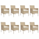 thumbnail of vidaXL 9-tlg. Garten-Essgruppe mit Kissen Beige Poly Rattan