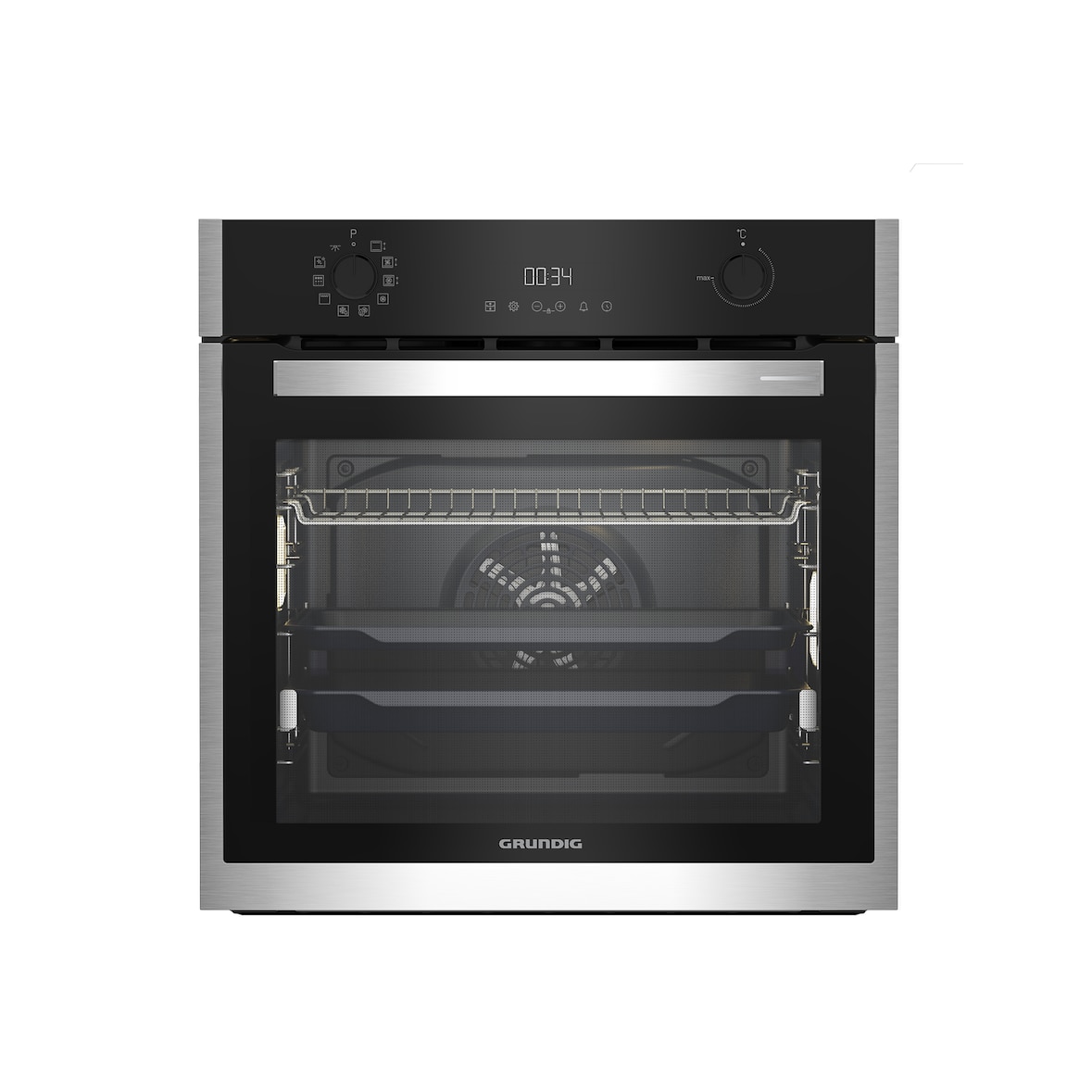 Grundig GEBM19300BMPF Einbaubackofen Backofen Pyrolyse 60cm Multifunktionsofen