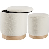 thumbnail of 2er Set Sitzhocker Orchide Bouclé, gepolstert, mit Stauraum