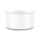 thumbnail of 38mm Satinband 25m Schleifenband Geschenkband Dekoband Breites Stoffband Weiß