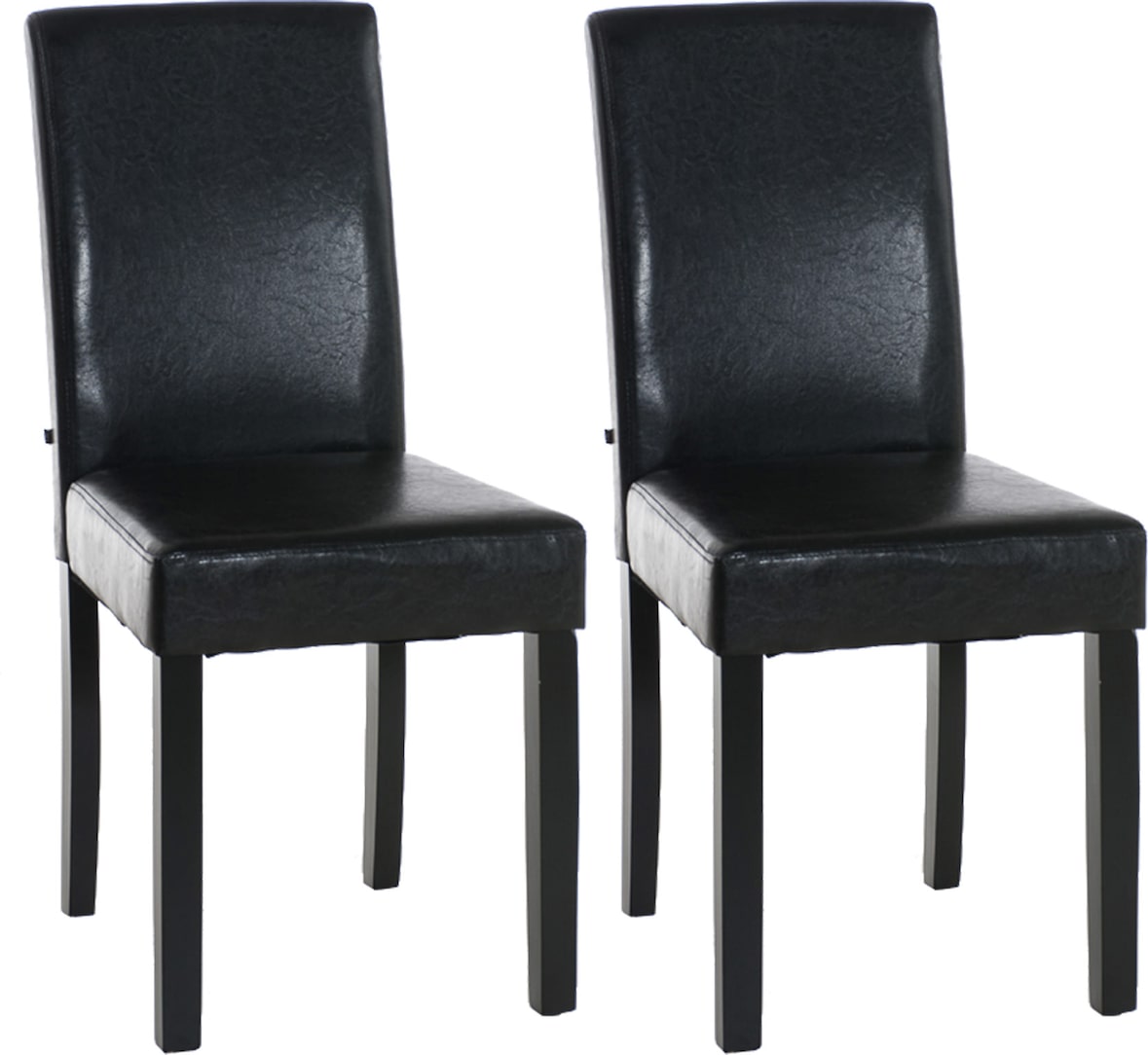 CHEFGASTRO 2er Set Esszimmerstuhl SANTIAGO Schwarz HxBxT 91x41x47cm Kunstleder Braun Küchenstuhl