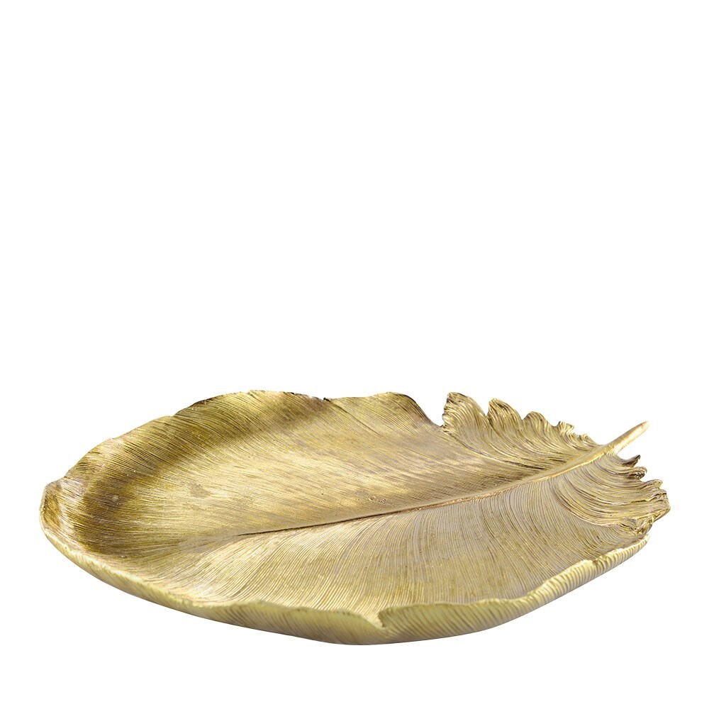 Coupe décorative feuille dorée 38x29.5x4cm