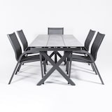 thumbnail of Conjunto de mesas e cadeiras reforçadas para jardim, Mesa extensível 180 a 240 cm, Alumínio e HPL, Cor Antracite