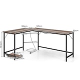 thumbnail of COSTWAY Escritorio en Forma de L con Enchufes y Soporte para CPU, Escritorio de Esquina, Mesa de Oficina para Oficina en Casa