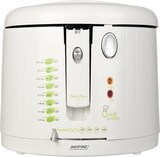 thumbnail of MPM DF-802 Freidora Eléctrica Compacta, 2 L, Cubeta Desmontable Antiadherente, Regulador Temperatura, 1600W, Bianco