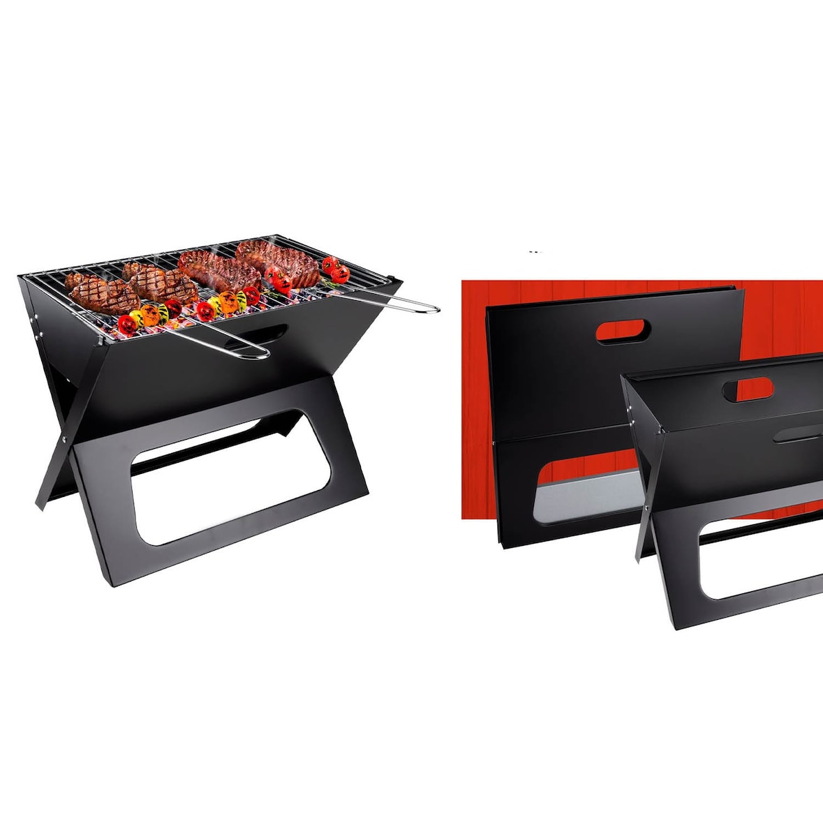 BBQ Collection Tafel BBQ Houtskool - Camping BBQ - Opvouwbare en Draagbare Barbeque  - 46 x 36,5 x 28 cm