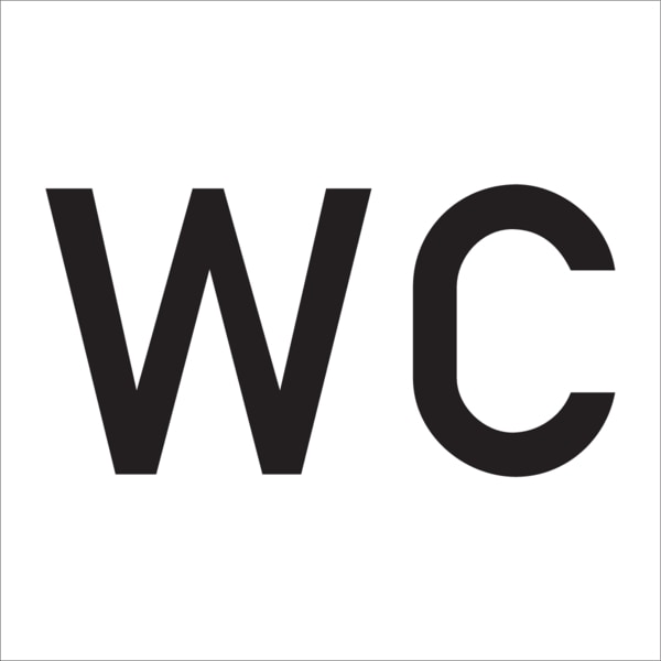 WC-Schild, WC - 150x150 mm Folie selbstklebend
