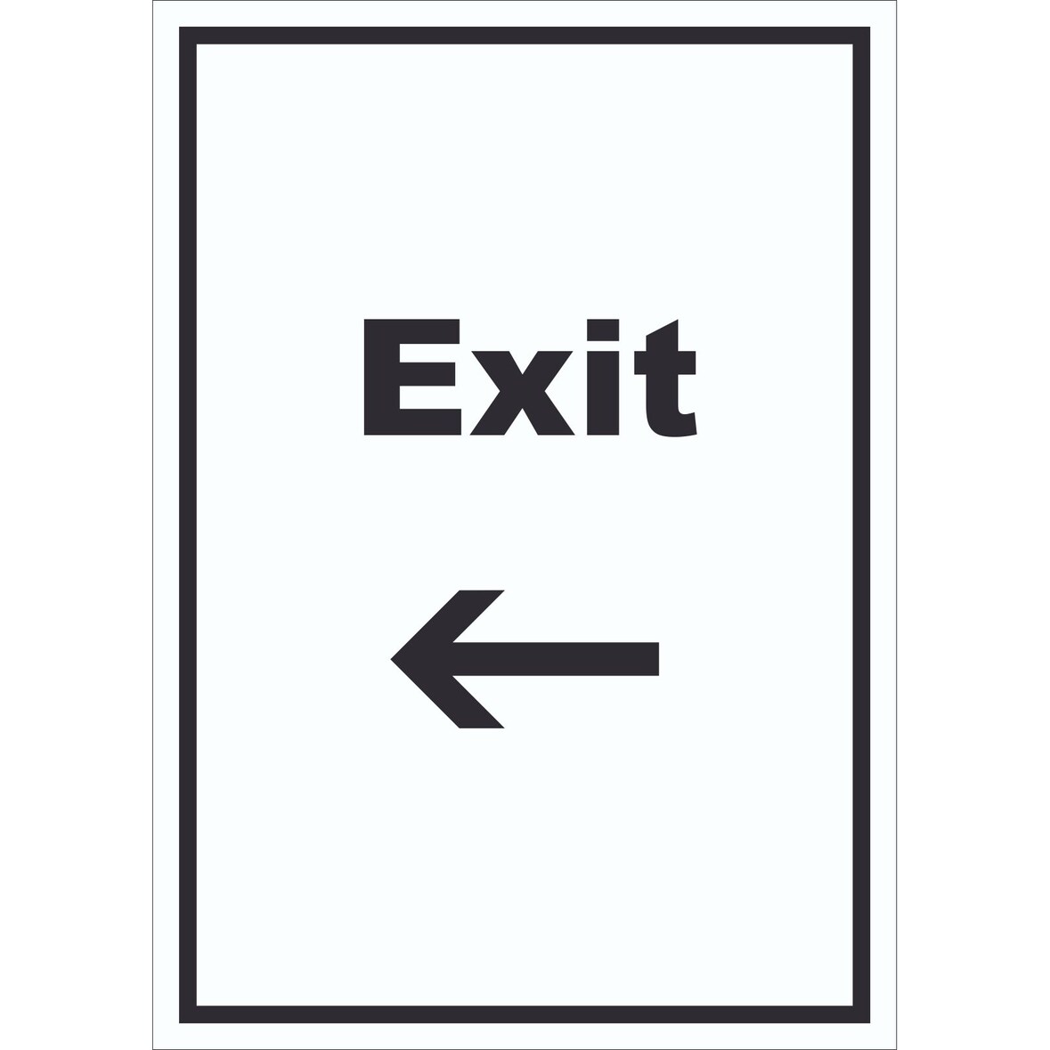 Exit Schild mit Text und Richtungspfeil links Ausgang hochkant A0 Rückseite selbstklebend