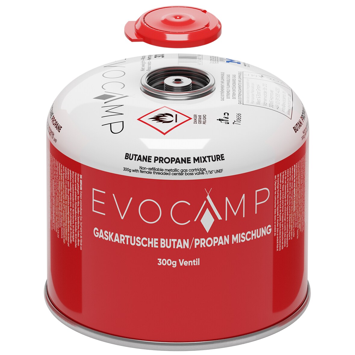 EVOCAMP 8x Propan Butan Gaskartusche 300g - Schraubkartusche passend für Weber Q100/1200