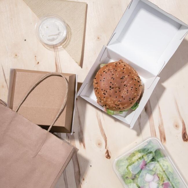 Fiesta Kompostierbare Kraft-Hamburger-Boxen Klein (200 Stück)