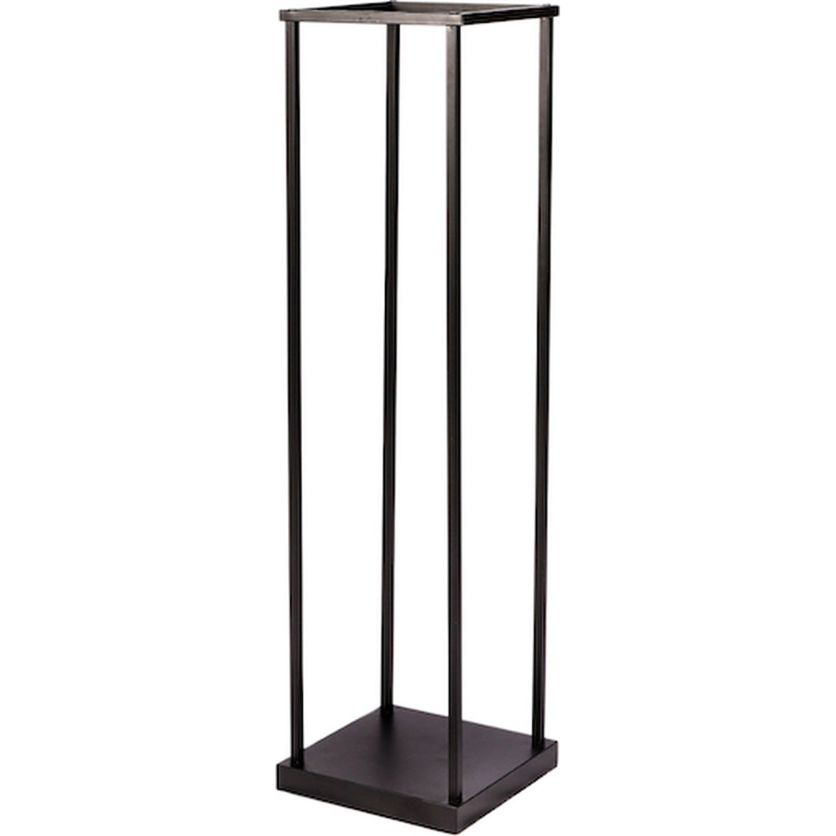 Contenitore per legna in metallo - 31,5 x 31,5 x 115 cm - Contenitore per legna da ardere - Nero