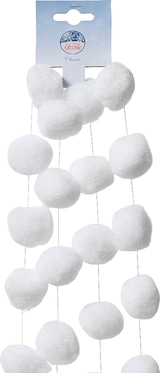 thumbnail of Schnee Girlande 4cm x 1,8m Schneegirlande mit Wattebällchen Winterdeko Weihnachtsdeko Schneedeko Partydeko Dekogirlande Schneebälle Deko weiß