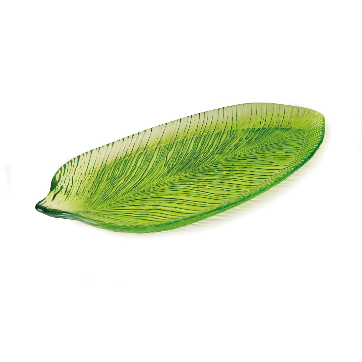 Excelsa assiette Tropical verre 43x20 cm vert