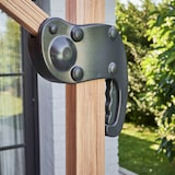 thumbnail of Ampelschirm 3×3 m neigbar und drehbar, Holzoptik anthrazit