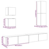 thumbnail of vidaXL 5-tlg. TV-Schrank-Set Wandmontage Altholz-Optik Holzwerkstoff