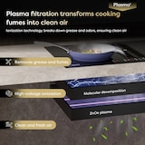 thumbnail of CIARRA Placa de cocción con campana extractora ONE 83 cm Boost Touch Control con 4 placas Flex Zone Función Stop & Go CBBEH834BBF