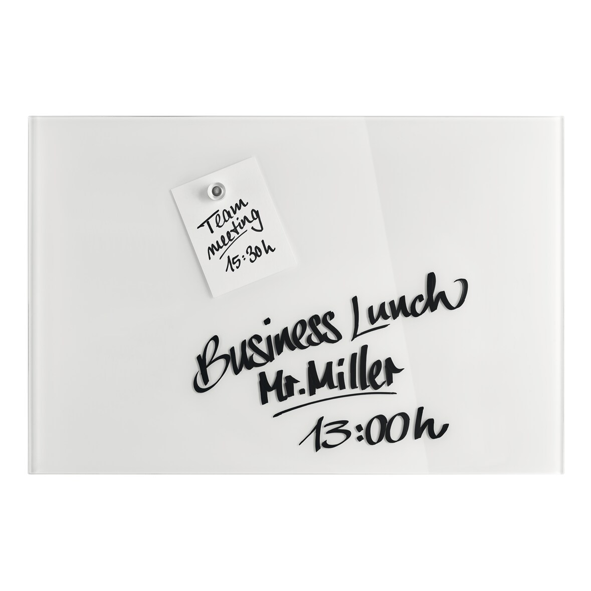 Magnetoplan Design Glas-Magnettafel Glasboard - 60x40cm - magnetisch und beschreibbar- Weiß - Glas - rahmenlos