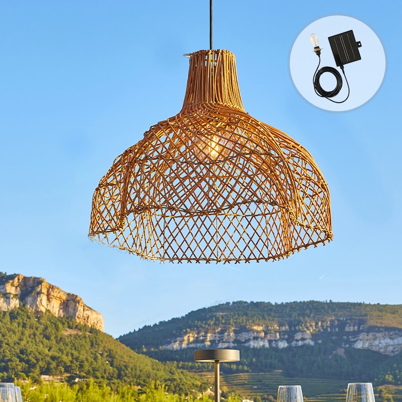 Lumisky Boho Zonne Hanglamp Natuurlijke Gevlochten Mandenstijl LED Warm Wit Koud H 30 Cm 662844058