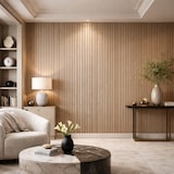 thumbnail of Panel decorativo de PVC efecto lama de madera, juego de 10 piezas, 120x30 cm, revestimiento de pared roble