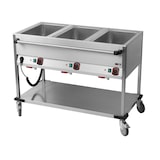 thumbnail of Bain-Marie Wagen mobiler Warmhalter Wasserbad Speisenwärmer 3xGN1/1 1250x700x900mm
