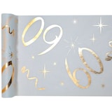 thumbnail of 60. Geburtstag roségold weiss Tischläufer 5 m x 30 cm Zahl 60