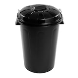 thumbnail of Cubo de basura100 litros basurero negro con asas de presión