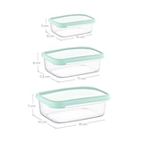 thumbnail of Set 3 Recipientes Herméticos para Alimentos, de forma Rectangular Verde 7house