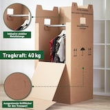 thumbnail of 20 x Kleiderbox mini 40 kg Traglast stabiler Kleiderkarton mit Kleiderstange 2-wellig Umzugskarton Textilkarton BB-Verpackungen