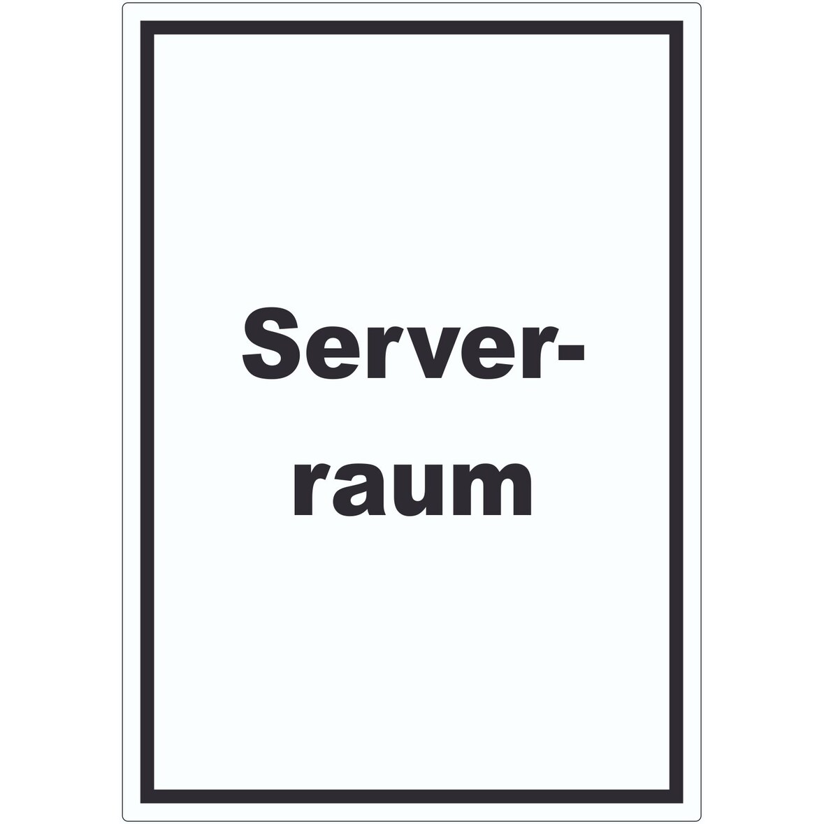 Serverraum Aufkleber mit Text Computer IT PC hochkant A0 (841x1189mm)