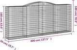 thumbnail of vidaXL Gabionen mit Hochbogen 5 Stk. 400x50x160/180cm Verzinktes Eisen