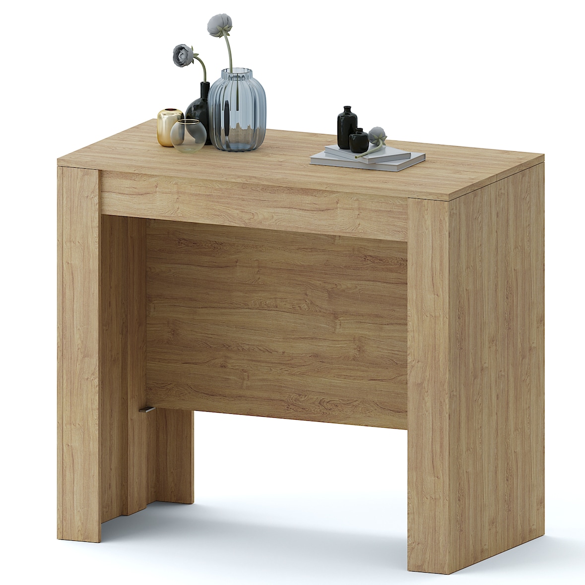 Tavolo Consolle Allungabile 3 Metri 14 Posti Salvaspazio Multiposizione Design Moderno Elegante Consolle Per Casa Ufficio 78 x 51 x 90 cm Rovere