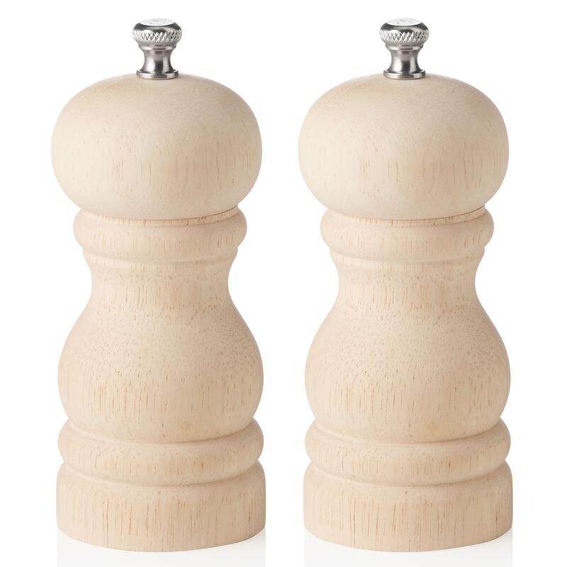 Salzmühle und Pfeffermühle natur unbehandelt, 11 cm, Holz, Classic Mill 2 tlg. Set