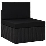 thumbnail of 10-tlg. Garten-Lounge-Set mit Kissen Schwarz Poly Rattan