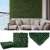 thumbnail of Wandfliese HWC-L78, Sichtschutz Windschutz Verkleidung für Terrasse/Balkon, 4x je 50x50cm = 1m² ~ Buchs grün