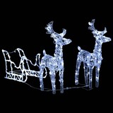thumbnail of Rentiere Schlitten Weihnachtsdekoration 160 LEDs 130 cm Acryl